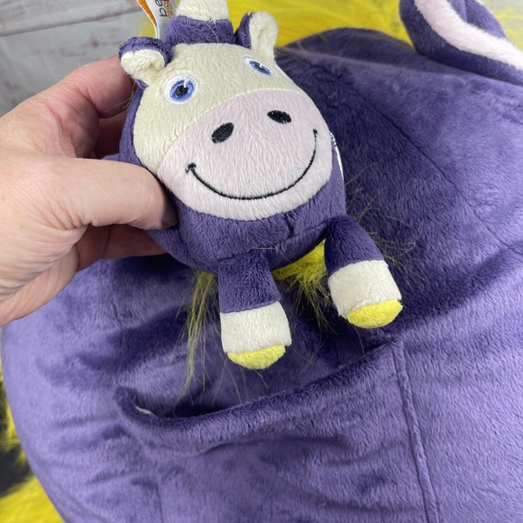 BIG JOE Bean Bagimal Plush Purple Unicorn With Buddy - Picture 7 of 10